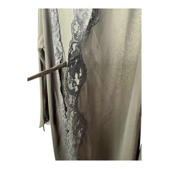 Bed Of Roses Nightie Robe Long Flare Sleeve Tie Black Sheer Lace Women’s M - Picture 4 of 10